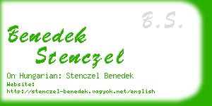 benedek stenczel business card